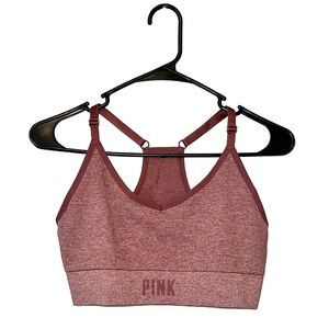 PINK Victoria’s Secret Maroon Heathered Seamless Sports Bra